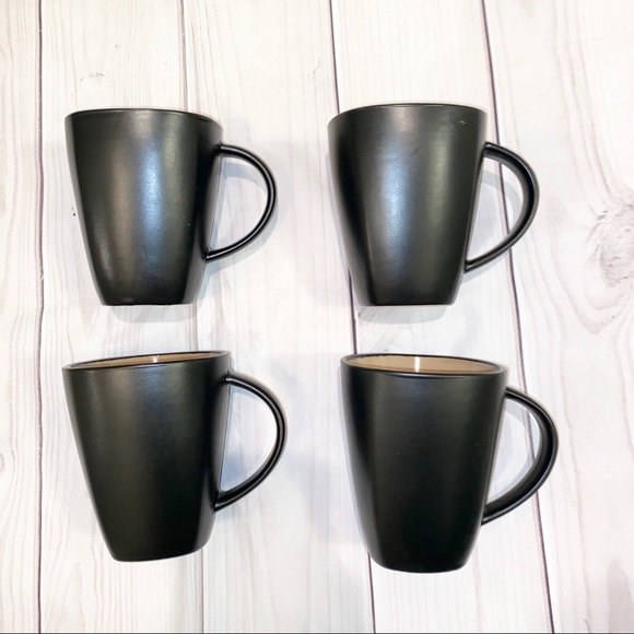 Gibson Other - ♡ Set of 4 Matte Black Coffee Mugs ♡